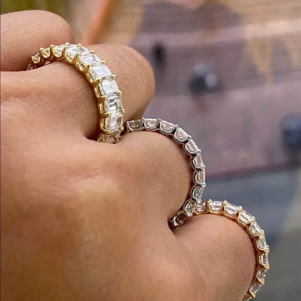 New Beautiful Silver Diamonds Wedding Promise Ring - Picture 4 of 4